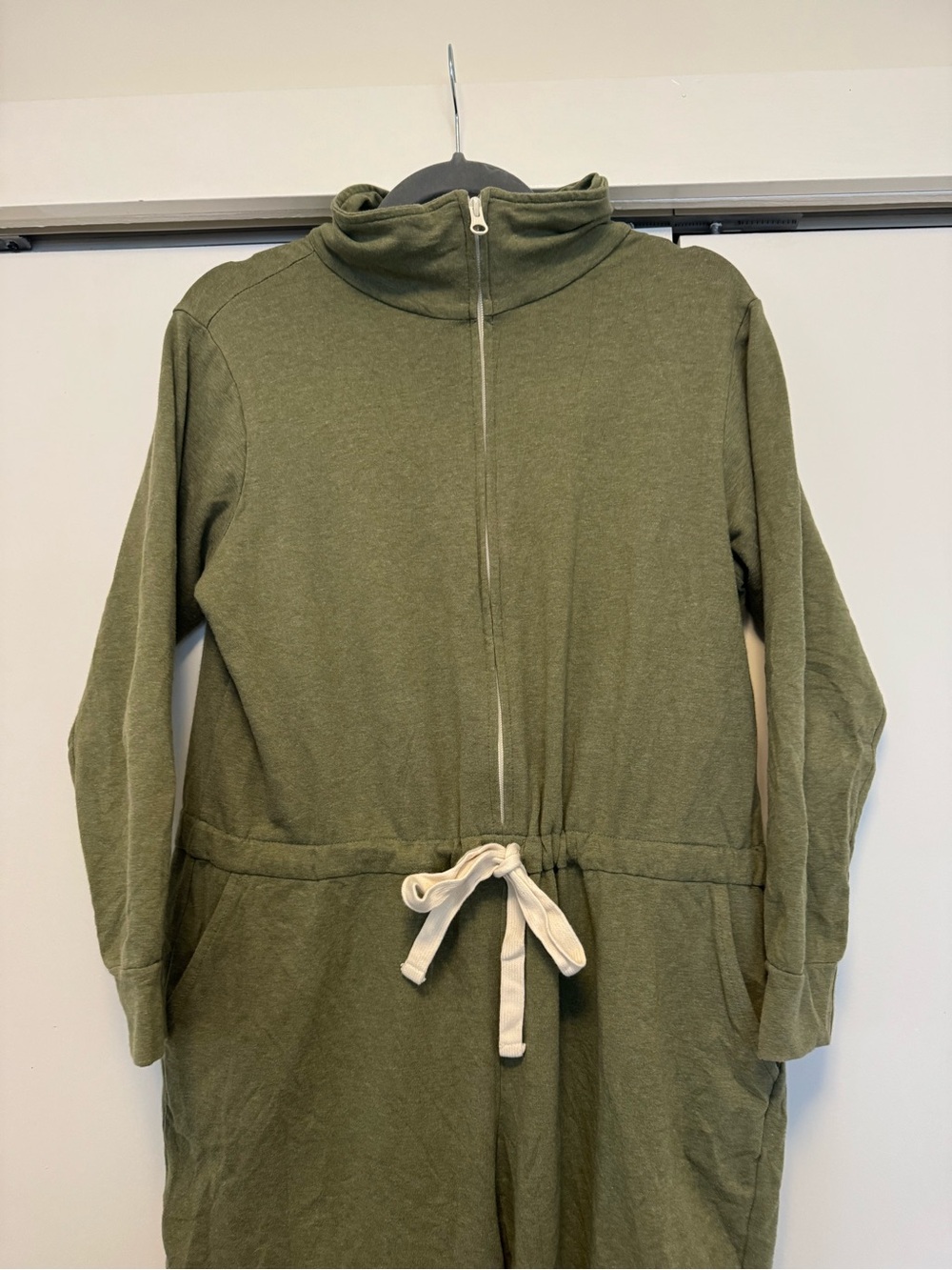 Smash + Tess Full Zip Jogger Jumpsuit Romper Olive Green - Size L - Picture 7 of 9